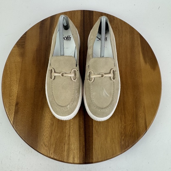 New Womens Sofft Fable Beige Leather Horsebit Platform Loafers Size 8 M NWOB - Picture 4 of 8